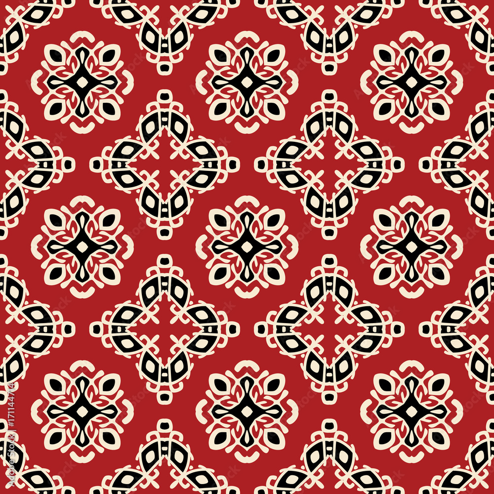 Red tribal ethnic seamless pattern Red tribal ethnic seamless pattern
