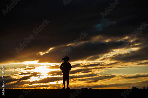 girl at the sunset.