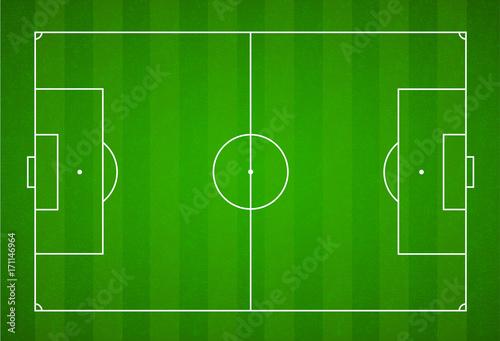 Green grass field background. Vector Football - Soccer Field