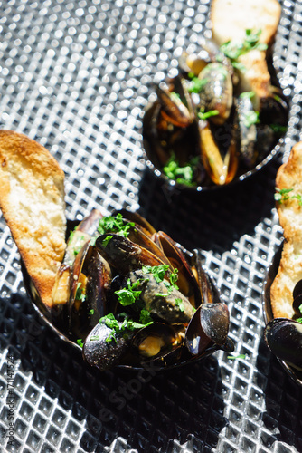 grilled mussels photo