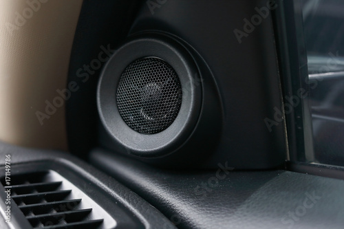 small loudspeaker stereo music audio in modern car
