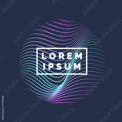 Vector abstract background with a colored dynamic waves, line.