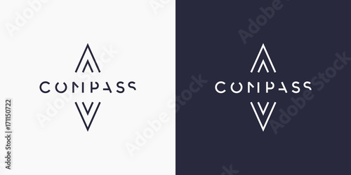 Minimalistic and stylish logo Compass, modern typography and identity for your company.