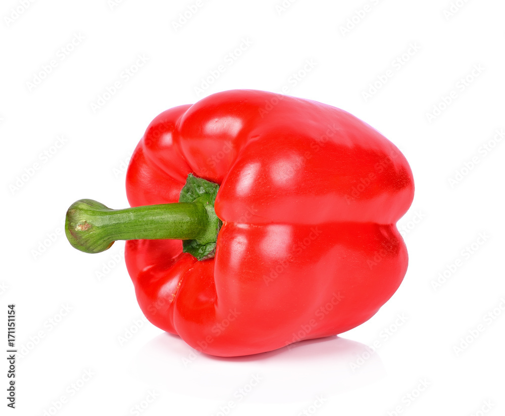 Red Bell pepper isolated on white background
