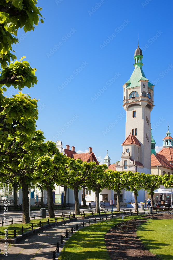 Lighthouse and Park in Sopot Town in Poland