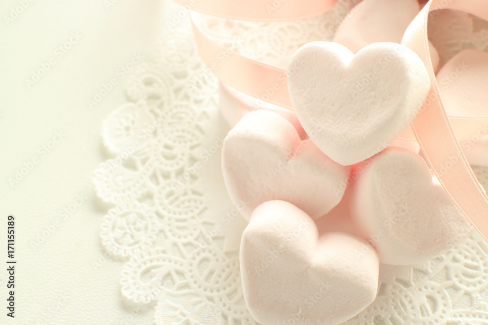 Fototapeta premium heart shaped marshmallow