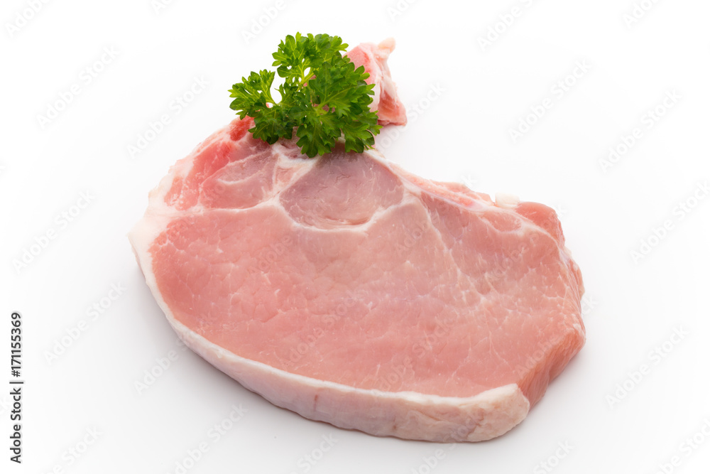 Fresh raw beef steak isolated on white background, top view. Fresh raw beef steak isolated on white background, top view.