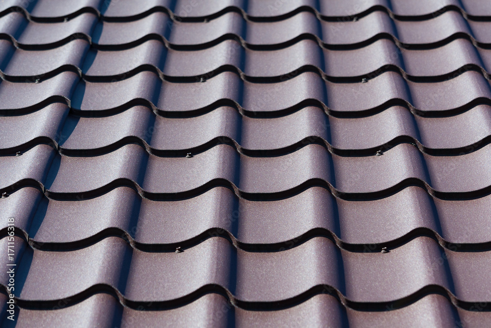 metal tile roof surface, background, texture