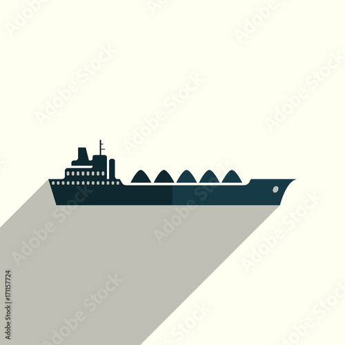 Canvas Print Sea transport flat icons with of shadow. Vector illustration