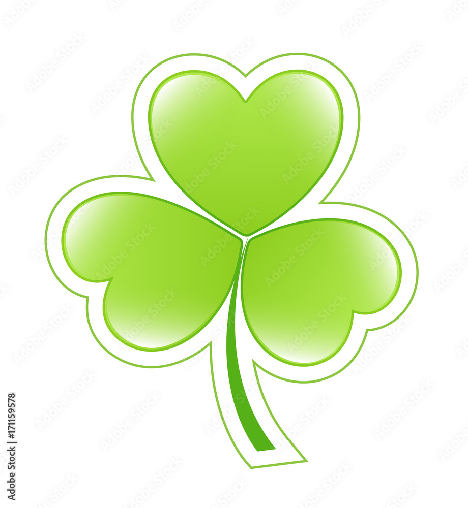 Patrick's Day Clover Leaf Sticker Element Patrick's Day Clover Leaf Sticker Element