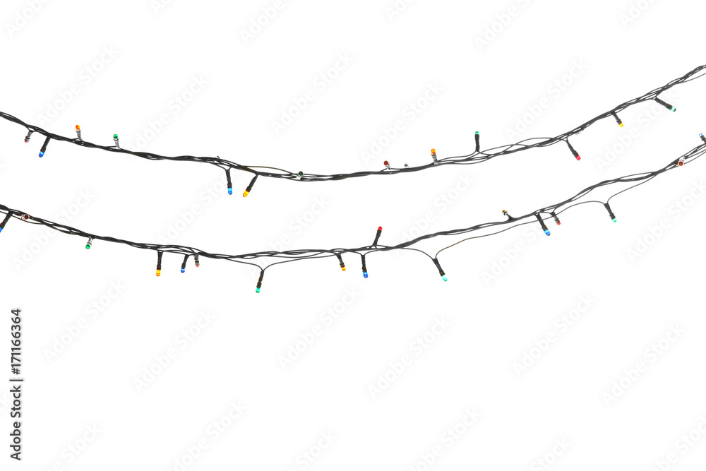 Christmas garlands on white background Christmas garlands on white background