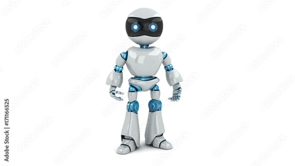 Robot and sign hello, seamless loop and alpha channel. 3d render Robot and sign hello, seamless loop and alpha channel. 3d render