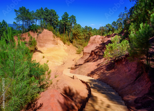 The Red Cliffs (Les Ocres) of Roussillon, Provence, France