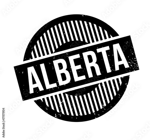 Alberta rubber stamp. Grunge design with dust scratches. Effects can be easily removed for a clean, crisp look. Color is easily changed.