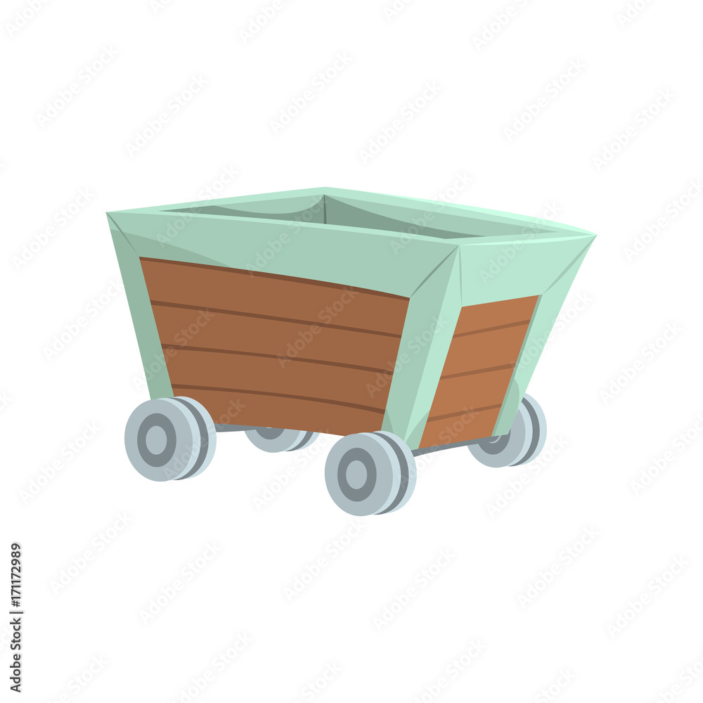 Retro wooden wagon, mining industry concept cartoon vector Illustration Retro wooden wagon, mining industry concept cartoon vector Illustration
