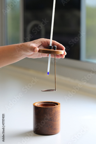 A calorimeter is an object used for calorimetry, or the process of measuring the heat of chemical reactions or physical changes as well as heat capacity.  photo