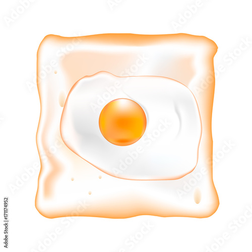Toast with egg. Vector.