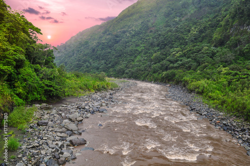 Mountain River in Banos de Agua Santa, Ecuador