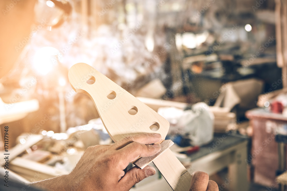 Obraz premium Manufacture of guitars of the Ukrainian brand Woodstock.