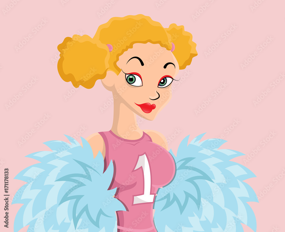 Young Cheerleader Girl Vector Character Young Cheerleader Girl Vector Character