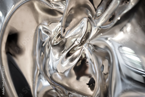 Abstract background of reflections on chrome