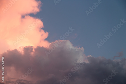 beautiful sky with clouds in the evening