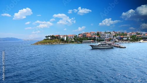 Beautiful view of Halkidiki region Greece, Ammouliani island