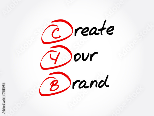 CYB - Create Your Brand, acronym business concept background