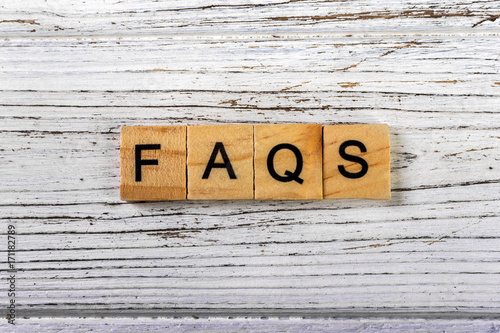 Faqs word made with wooden blocks concept