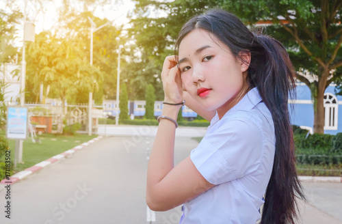 young student girl in uniform ,concept back to school © amnarj2006