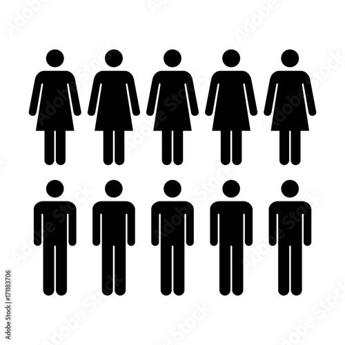 People Icon Vector Group of Men and Women Team Symbol for Business Info-graphic Design in Glyph Pictogram illustration