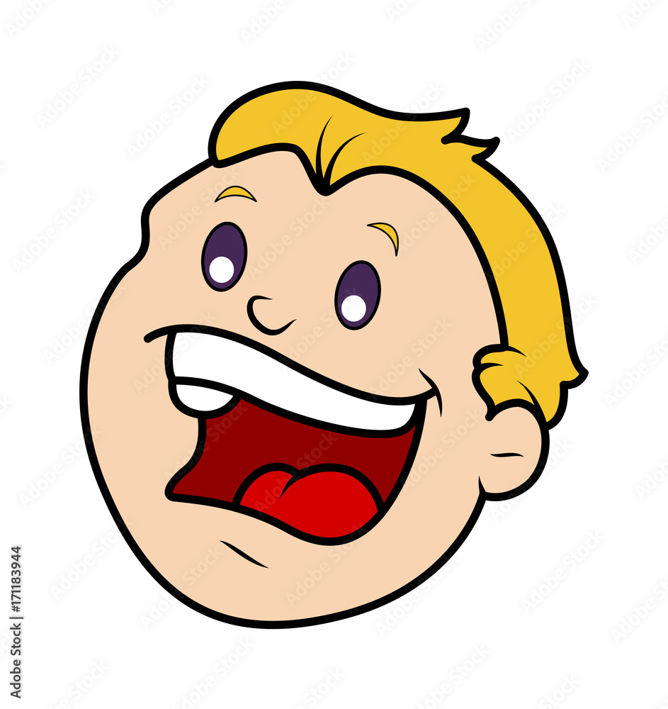 Laughing Cartoon Boy Face Vector Expression Laughing Cartoon Boy Face Vector Expression