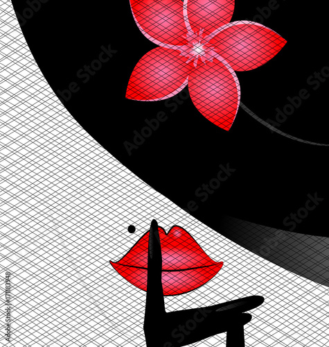 abstract face and veil