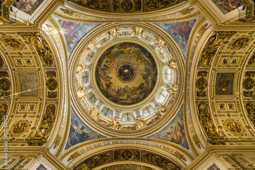 Ceiling of Isaac Cathedral in Saint Petersburg, Russia