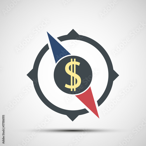 Compass icon with dollar sign