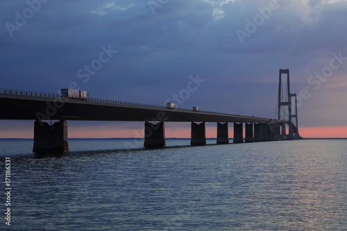 Storebæltsbroen bridge during sunset © alexandre zveiger