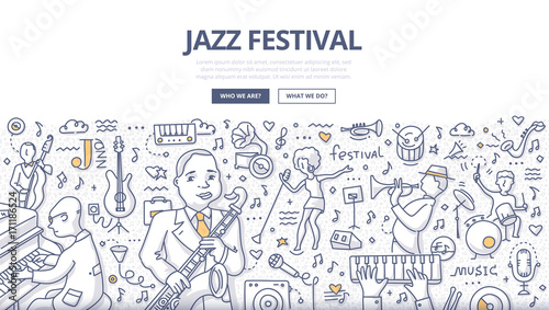 Jazz Festival Doodle Concept