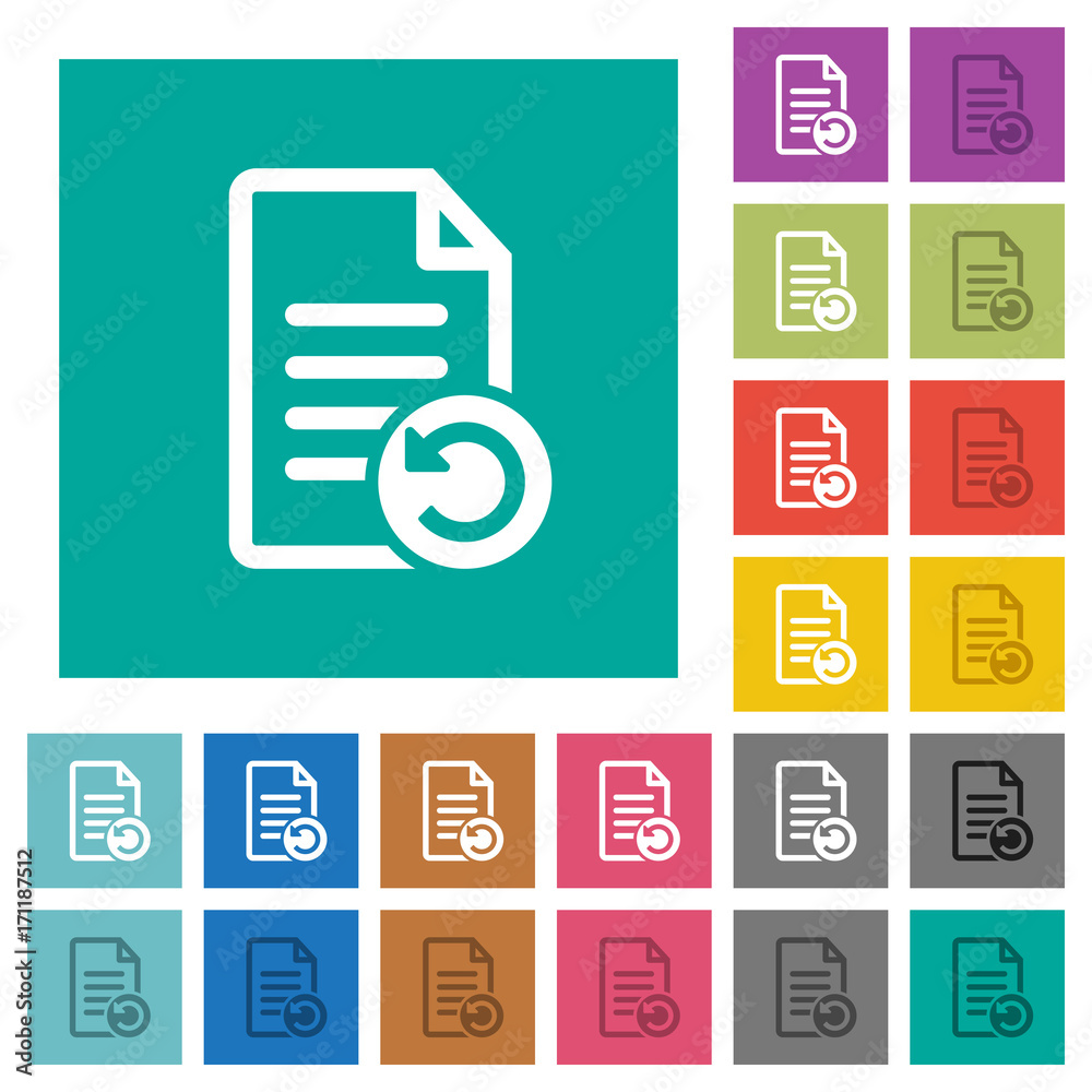 Undo document changes square flat multi colored icons Undo document changes square flat multi colored icons