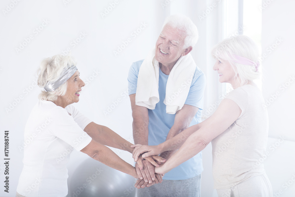 Obraz premium Happy active elderly friends