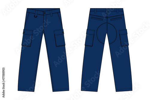 Illustration of men's denim pants 