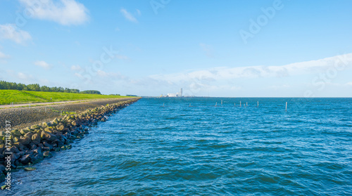 Wallpaper Mural Dike along the shore of a lake in sunlight in summer Torontodigital.ca