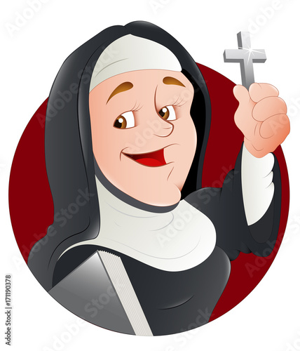 Nun mascot Vector Illustration