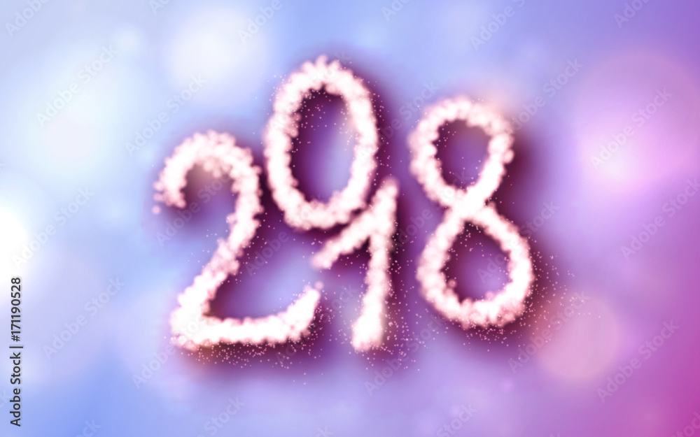 2018 year background, glowing numbers, Vector design. 2018 year background, glowing numbers, Vector design.