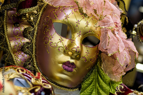 Traditional venetian mask in Venice photo