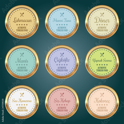 Set of Turkish Food Badges