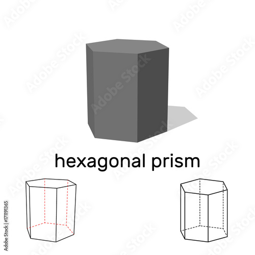 Hexagonal prism. Geometric ...