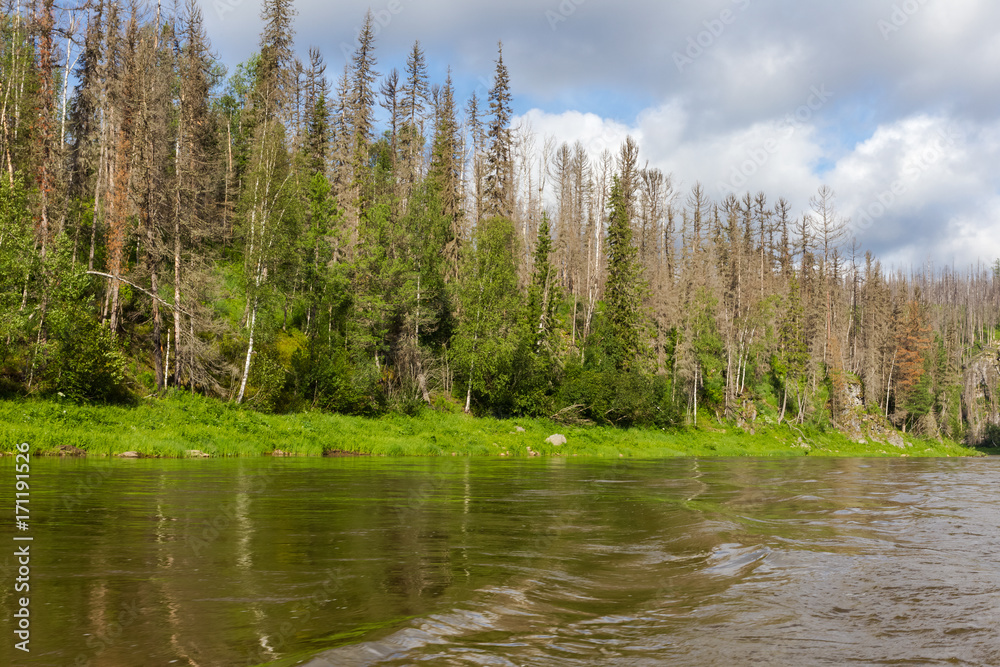 Landscape with water. The rivers of the north of Siberia. Russia Landscape with water. The rivers of the north of Siberia. Russia