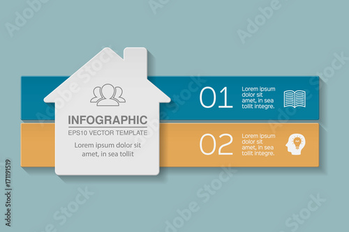 Vector infographic template for diagram, graph, presentation, chart, business concept with 2 options.
