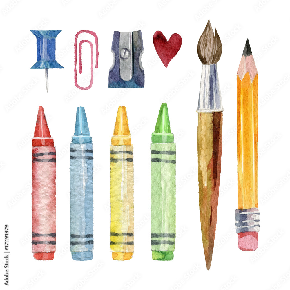 Obraz premium Watercolor Illustration on White Background. Vector EPS