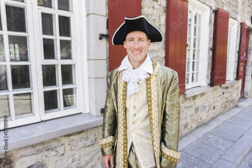 man dressed as a courtier or prince in the Quebec city